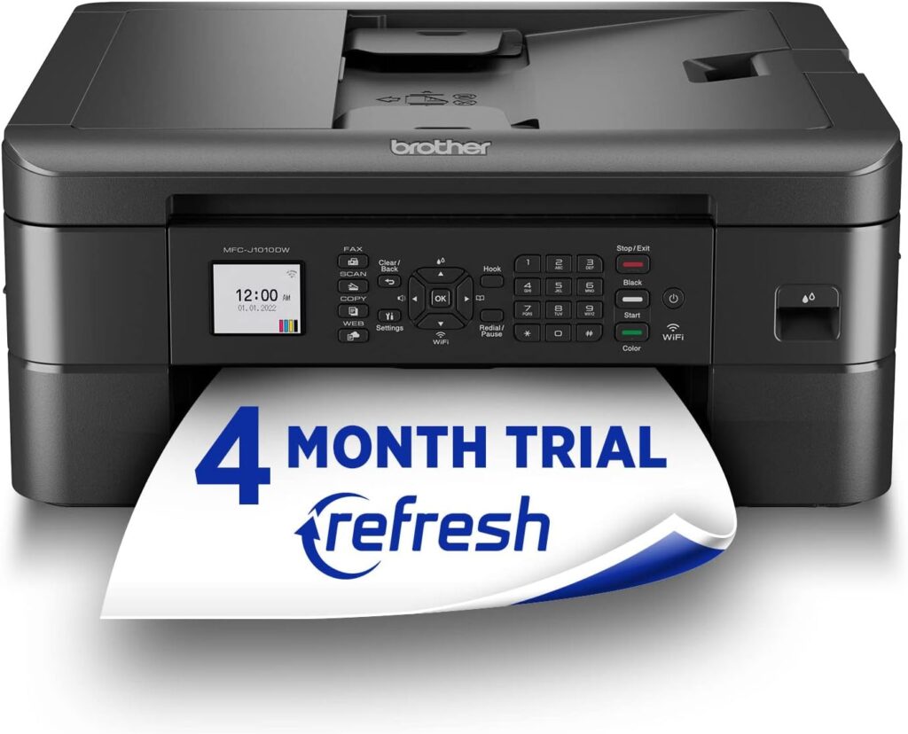 Brother MFC-J1010DW Wireless Color Inkjet All-in-One Printer with Mobile Device and Duplex Printing, Refresh Subscription and Amazon Dash Replenishment Ready