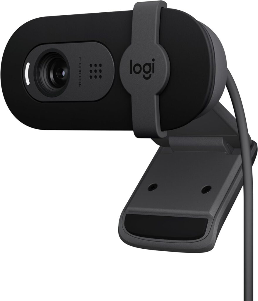 Logitech Brio 101 Full HD Webcam Made for Meetings and Works for Streaming — Auto-Light Balance, Built-in Mic, Privacy Shutter, USB-A, for Microsoft Teams, Google Meet, Zoom, and More - Black