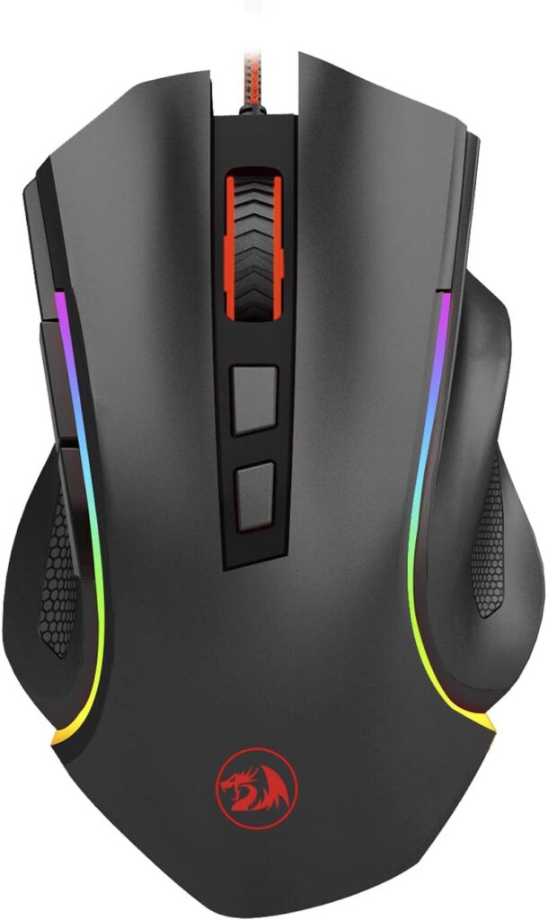Redragon M602 RGB Wired Gaming Mouse RGB Spectrum Backlit Ergonomic Mouse Griffin Programmable with 7 Backlight Modes up to 7200 DPI for Windows PC Gamers (Black)