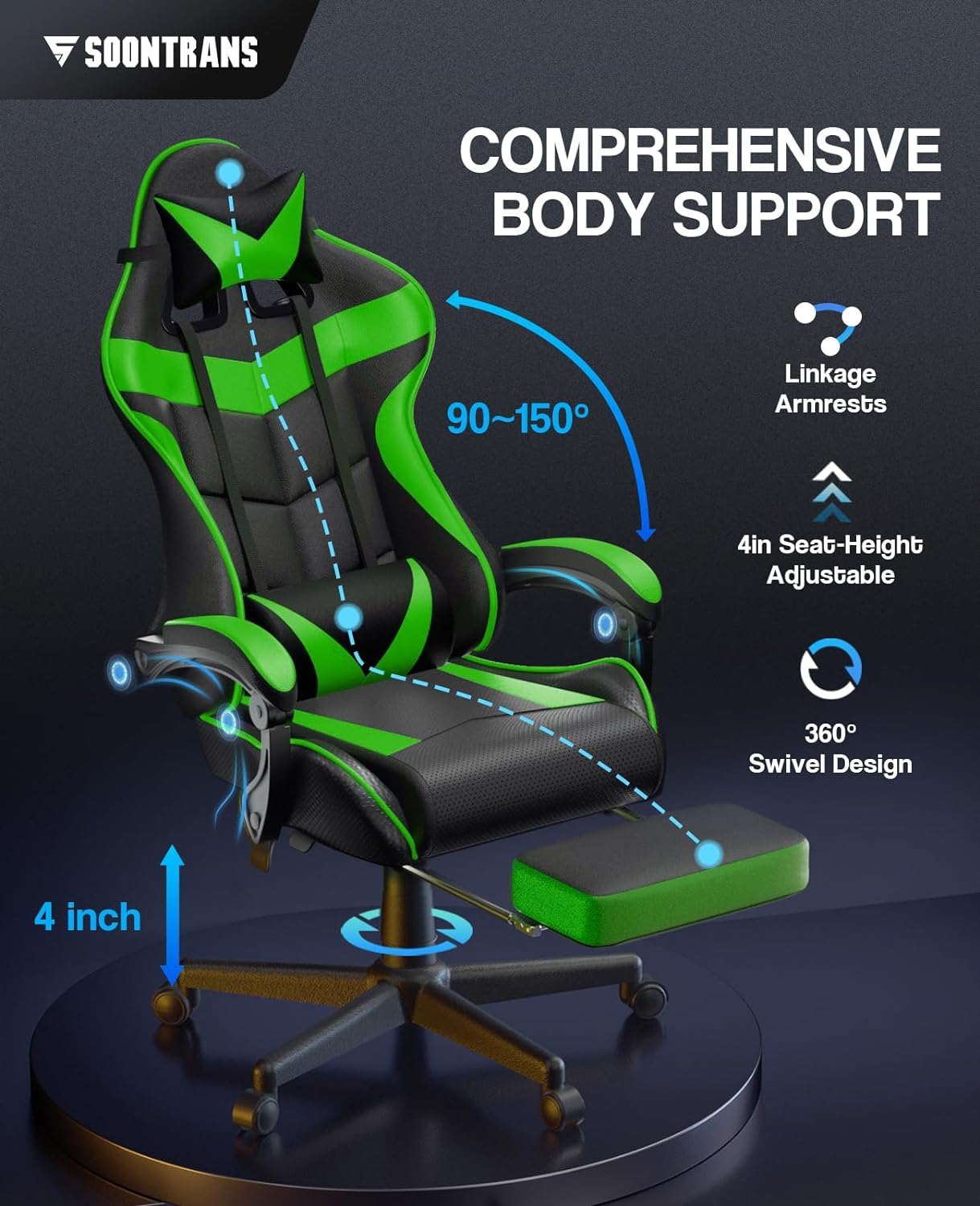 Best 1 Soontrans Green Gaming Chair Review - The Gaming Mecca