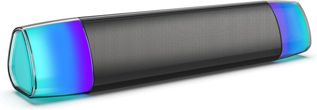 AYHANA Computer Speakers, PC Speakers Sound Bar with 5 RGB Lighting, HiFi Stereo Monitor Speakers with Volume Control USB Speakers for PC, Desktop,Monitor and Laptops