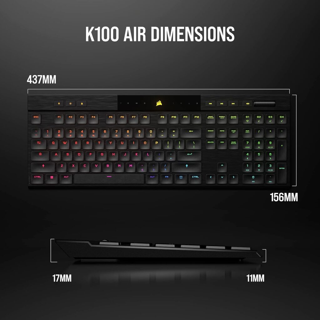 Corsair K100 RGB Mechanical Wired Gaming Keyboard - Cherry MX Speed Switches - PBT Double-Shot Keycaps - Elgato Stream Deck and iCUE Compatible - QWERTY NA Layout - Black,Silver