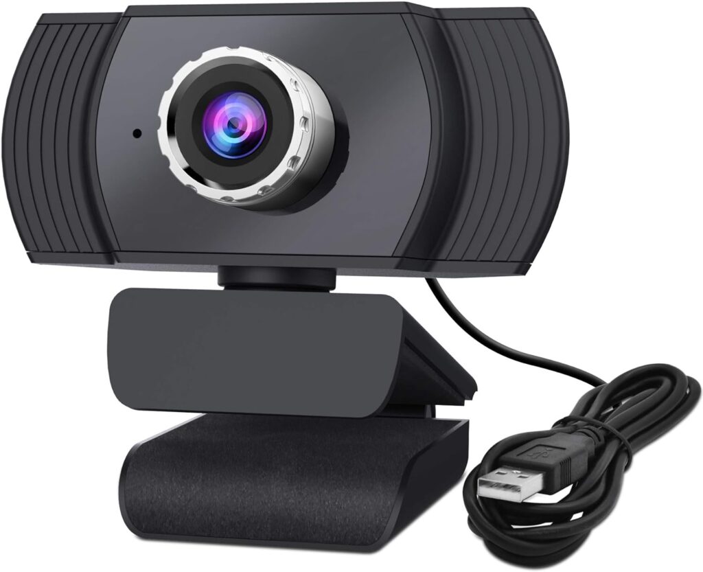 Hually Webcam with Microphone, Full HD 720p/15fps Video Calling, USB Plug and Play, Works with Skype, Zoom, FaceTime, Hangouts, PC/Mac/Laptop/MacBook/Tablet - Black