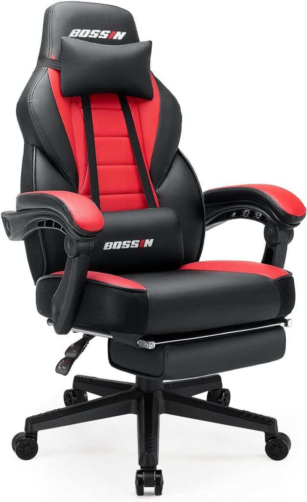 LEMBERI Video Game Chairs with footrest,Gamer Chair for Adults,Big and Tall Chair, 400lb Capacity,Gaming Chairs for Teens,Racing Style Computer Chair with Headrest and Lumbar Support