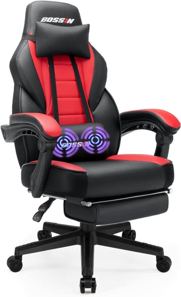 LEMBERI Video Game Chairs with footrest,Gamer Chair for Adults,Big and Tall Chair, 400lb Capacity,Gaming Chairs for Teens,Racing Style Computer Chair with Headrest and Lumbar Support