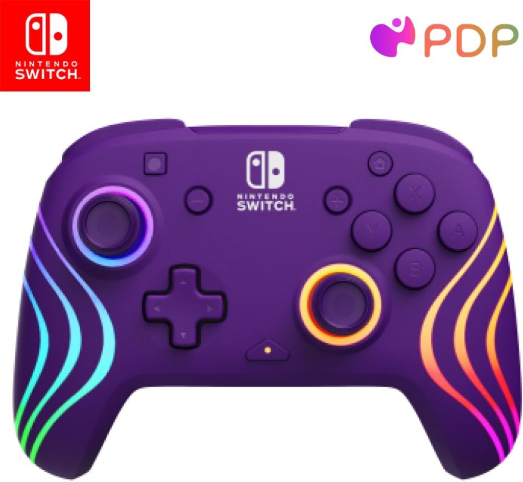 PDP Afterglow™ Wave Wireless LED Controller for Nintendo Switch, Nintendo Switch/OLED - Purple