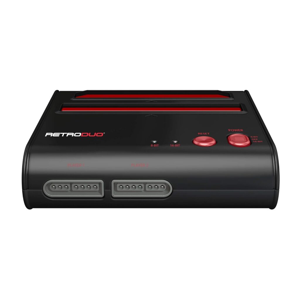 Retro-Bit Retro Duo 2 in 1 Console System - for Original NES/SNES, Super Nintendo Games - Black/Red