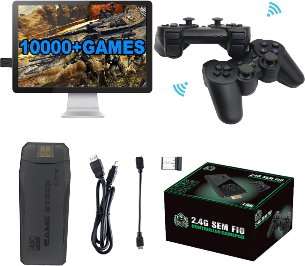 Retro Video Game Console with 10000+ Classic FC Games, Dual 2.4G Wireless Game Controller, Support HDMI Output Display Screen Connection, Birthday Gift Halloween