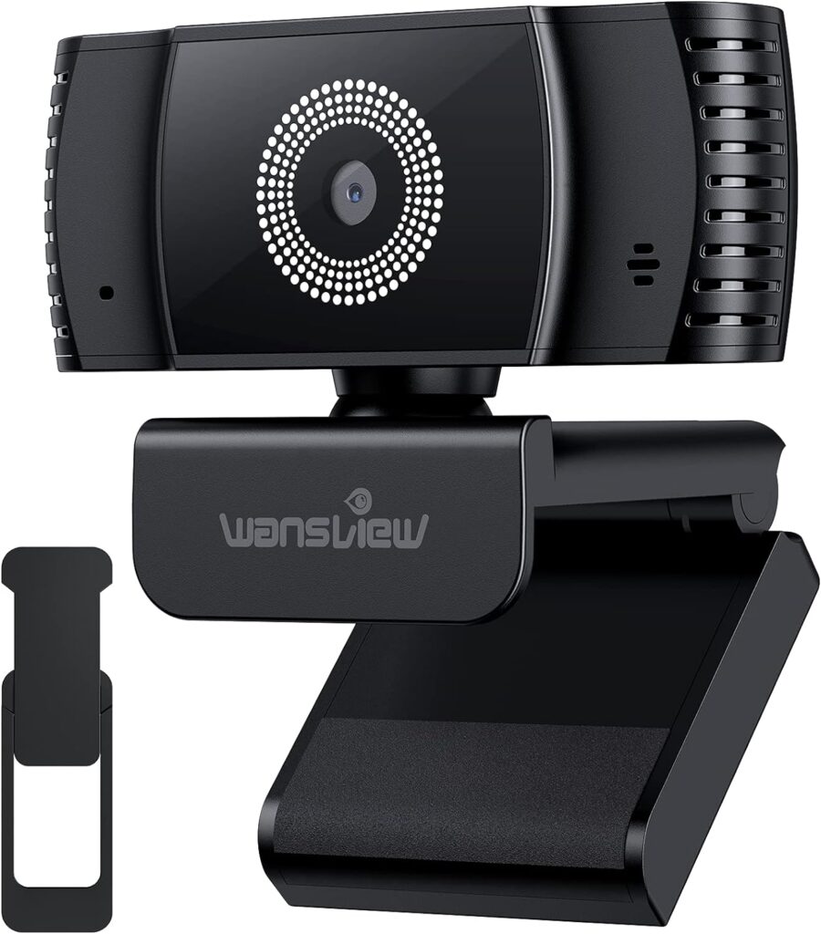 wansview Webcam with Microphone, 1080P HD Webcam USB PC Laptop Web Camera with for Computer Desktop Live Streaming, Zoom, Video Call, Online Meeting, Gaming