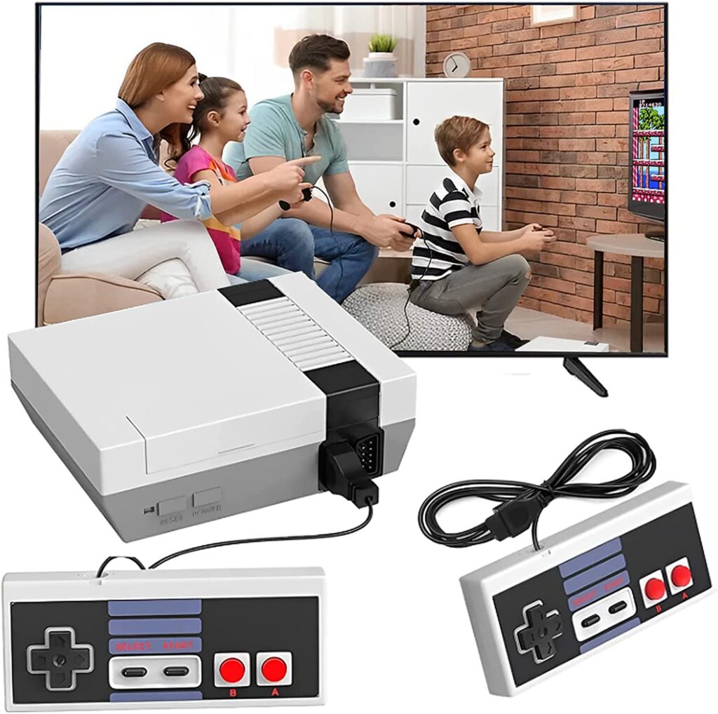 Jusubb Retro Game Console,Game Consoles with Built in Games, Mini Classic Game System Built-in 620 Classic Handheld Games with 2 NES Classic Controllers 001
