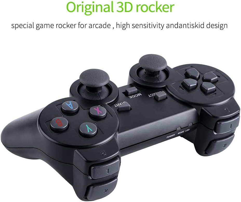 Plug and Play Video Game Stick Built in 10000+ Games,4K HDMI Output,with Dual 2.4G Wireless Controllers