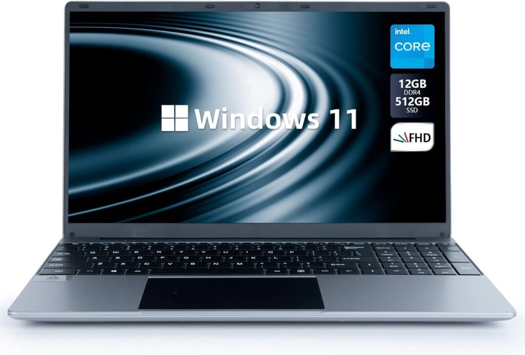 ANMESC Laptop Computer 15.6 with 1080P FHD Display, Quad-Core Intel Celeron N5095 Processors, 12GB DDR4 512GB SSD,Windows 11 Laptop Computers