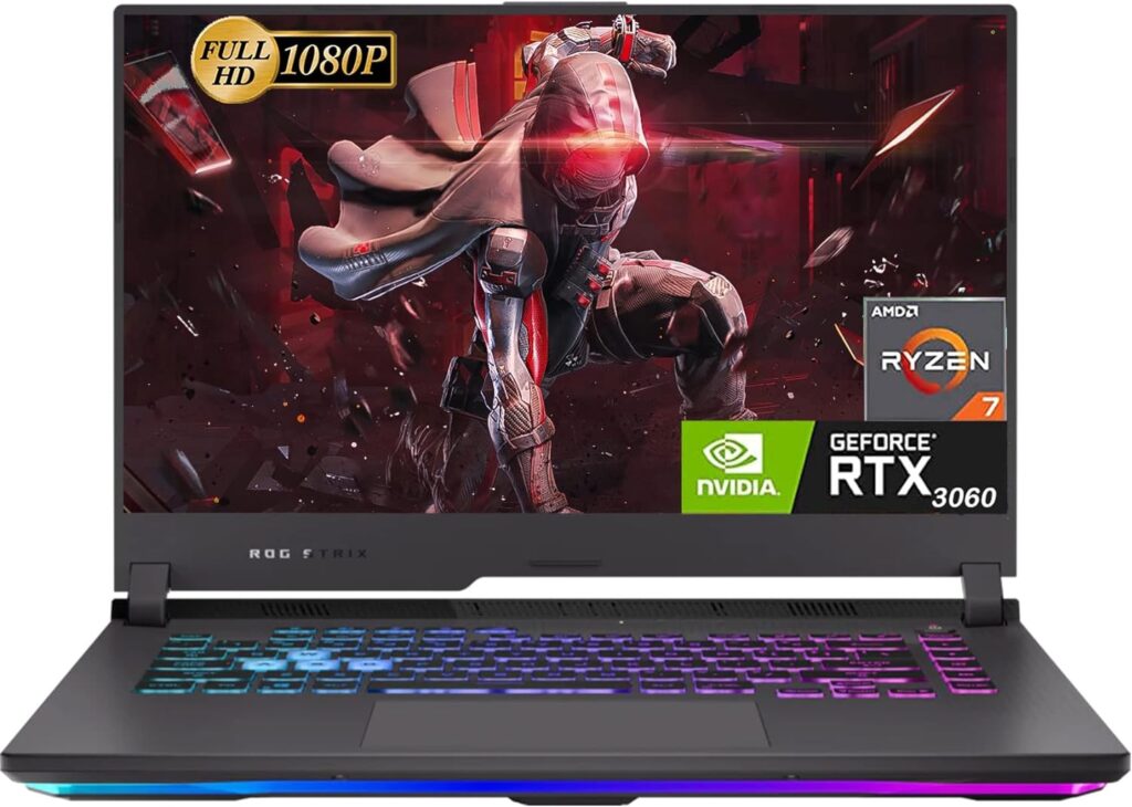 ASUS ROG Strix G15 Gaming Laptop 2023 Newest, 15.6 IPS 144Hz Display, NVIDIA GeForce RTX 3060, AMD Ryzen 7 4800H (8-Core), 16GB RAM, 1TB SSD, Backlit Keyboard, Windows 11 Home, Bundle with Cefesfy