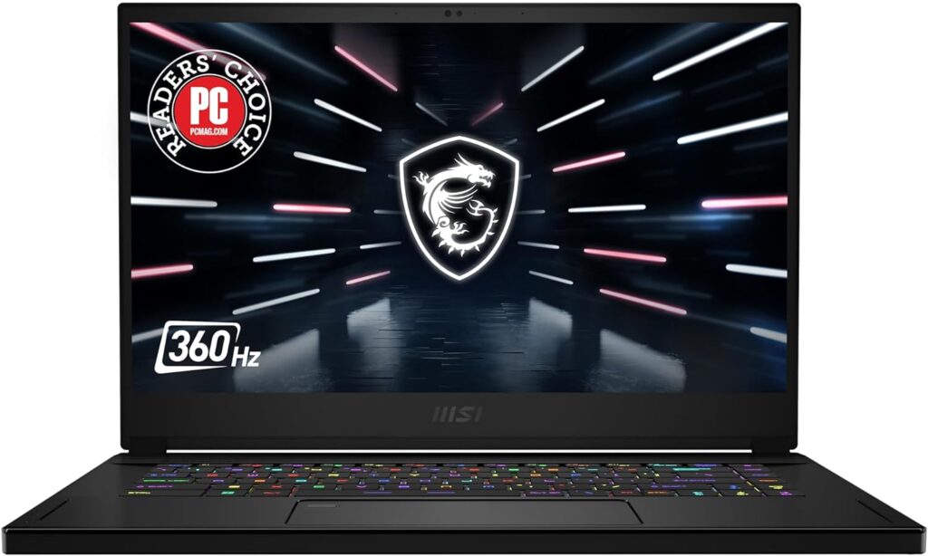MSI Stealth GS66 Gaming Laptop: Intel Core i9-12900H, GeForce RTX 3070 Ti, 15.6 360Hz Display, 32GB DDR5, 1TB NVMe SSD, Thunderbolt 4, Cooler Boost Trinity+, Win 11 Home: Core Black 12UGS-025