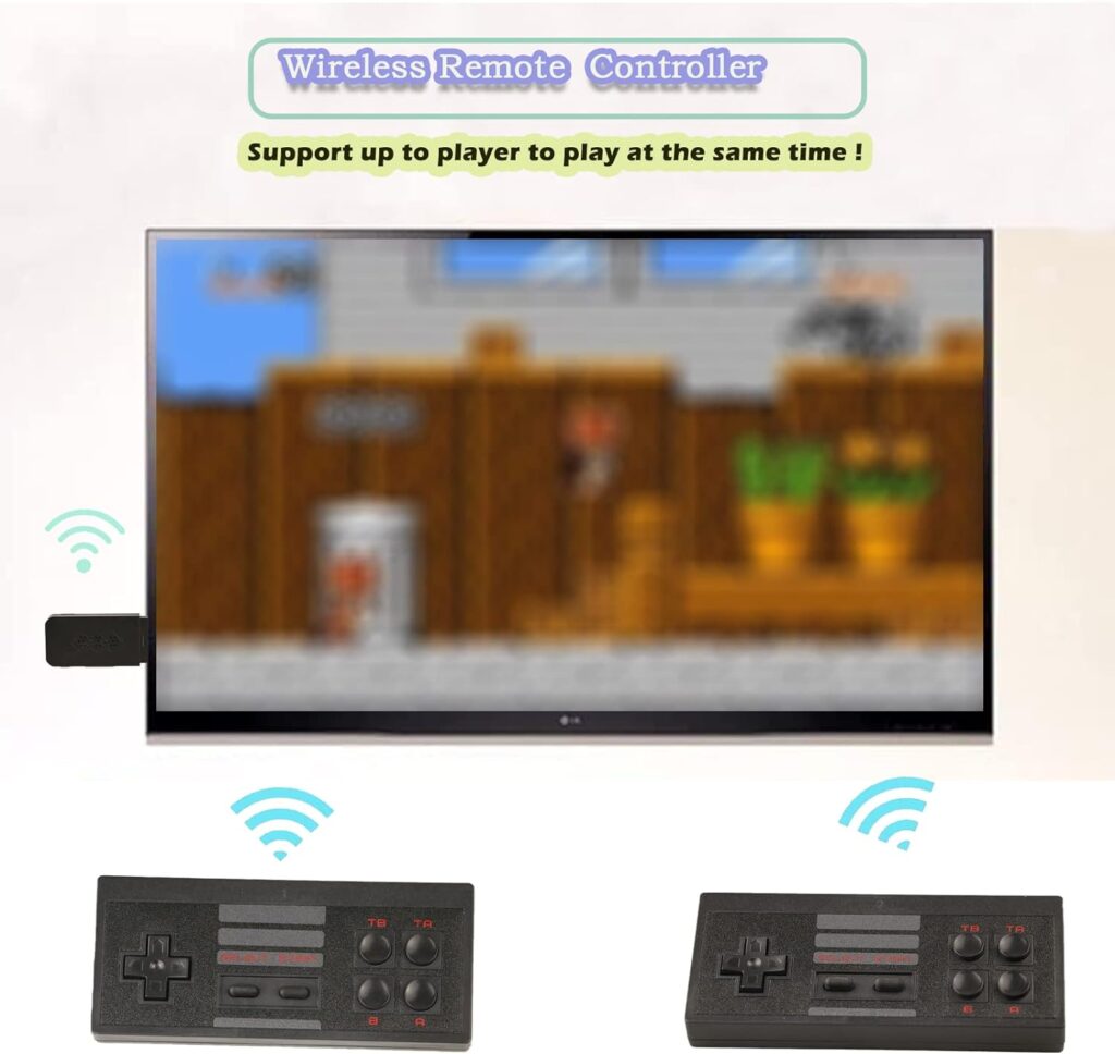Nikodocr Wireless Retro Game Console with 1500 Classic Video Games, Plug and Play Video Game Stick, HDMI HD Output for TV with Dual 2.4G Wireless Controllers Gift Choice for Children Adults
