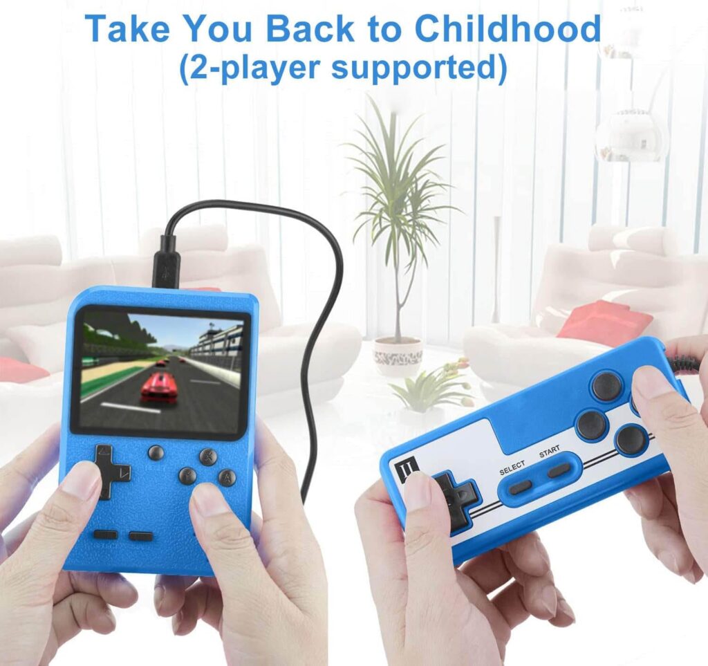 YouJabz Handheld Game Console, Portable Retro Video Game Console with 400 Classical FC Games, 3.0-Inches LCD Screen, Retro Game Console Support for Connecting TV and Two Players