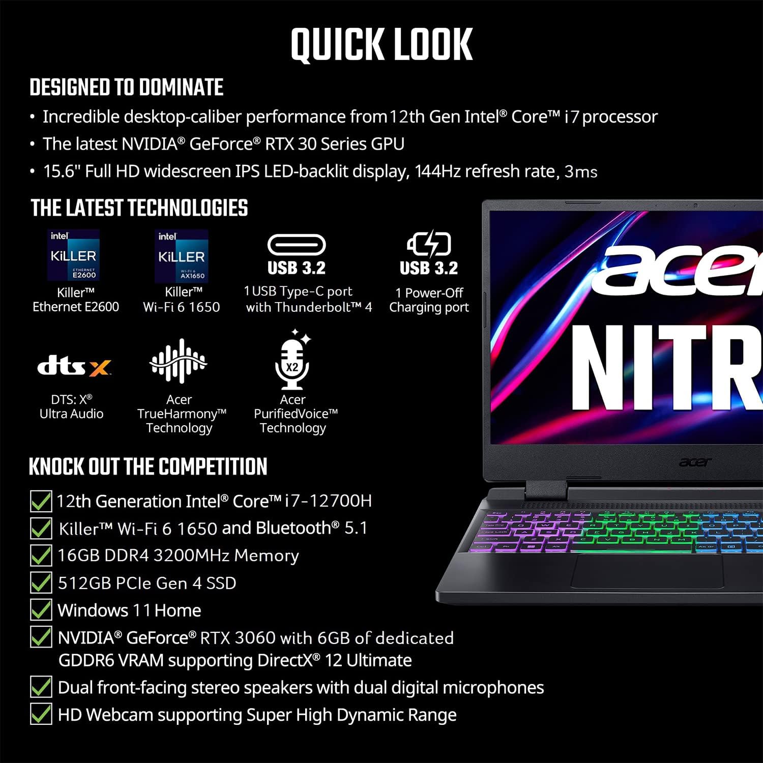 Acer Nitro 5 AN515-58-725A Gaming Laptop Review - The Gaming Mecca