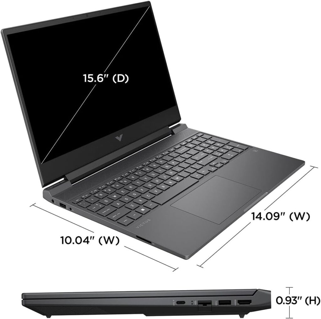 HP Victus 15 Gaming Laptop, 15.6 FHD 144Hz Display, AMD Ryzen 5 7535HS, 16GB DDR5 RAM, 1TB PCIe M.2 SSD, NVIDIA GeForce RTX 2050, HDMI, Webcam, Backlit Keyboard, Wi-Fi 6, Windows 11 Home, Silver