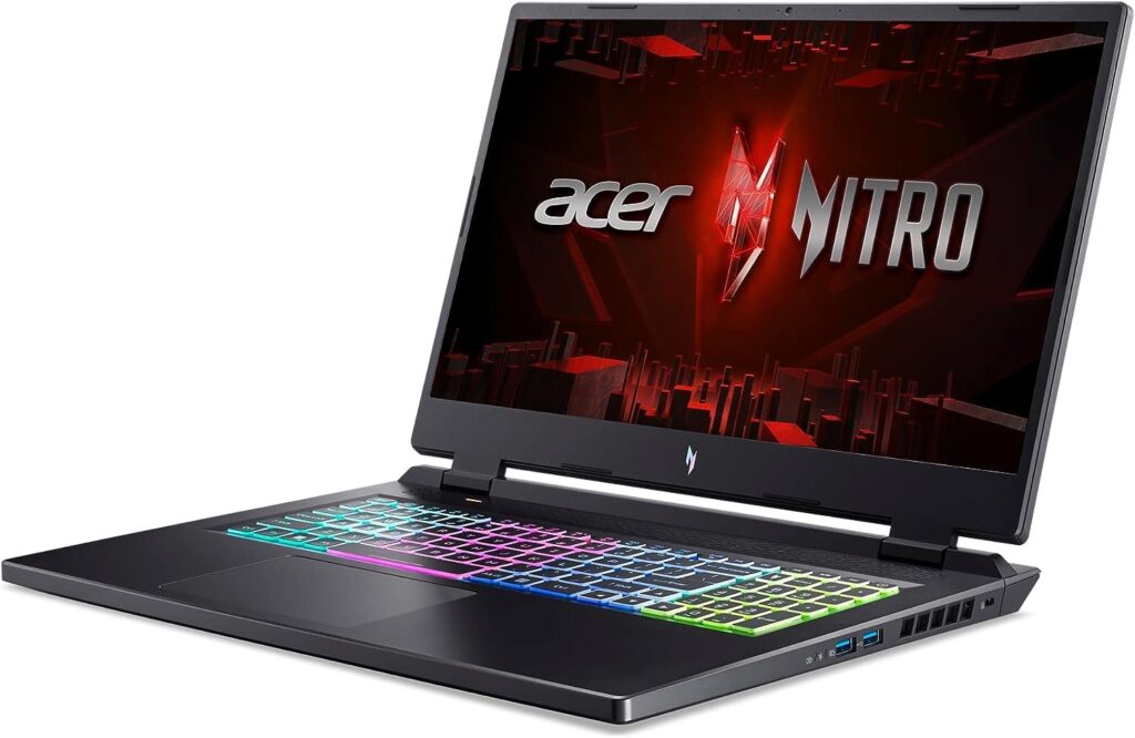 acer Nitro 5 (2024) Gaming Laptop (17.3 QHD 165Hz, AMD 8-Core Ryzen 7 7840HS (Beat i7-12700H), 32GB DDR5 RAM, 1TB SSD, GeForce RTX 4060 8GB), 4-Zone RGB, Wi-Fi 6E, IST Cable, Bag, Win 11 Home, Black