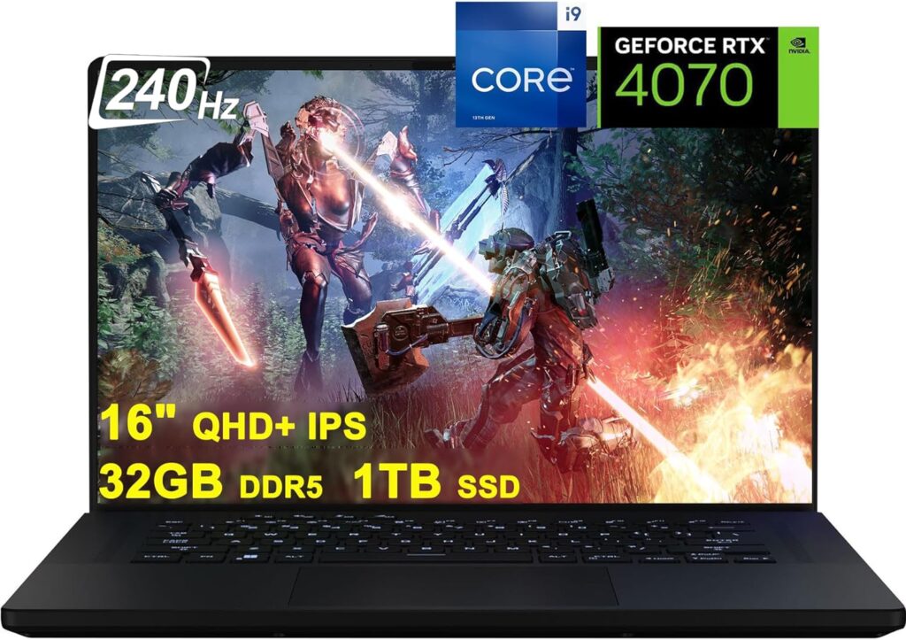ASUS Flagship ROG Zephyrus M16 Gaming Laptop | 16/ QHD+ IPS 240Hz | 13th Gen Intel 14-core i9-13900H | 32GB DDR5 1TB SSD | GeForce RTX 4070 8GB | Backlit Thunderbolt4 Win11 Black + MicroSD Card