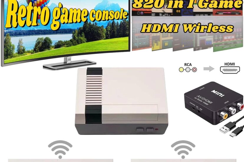 retro game console with 820 video gamesclassic mini game system with wireless controller rca and hdmi hd output plug and
