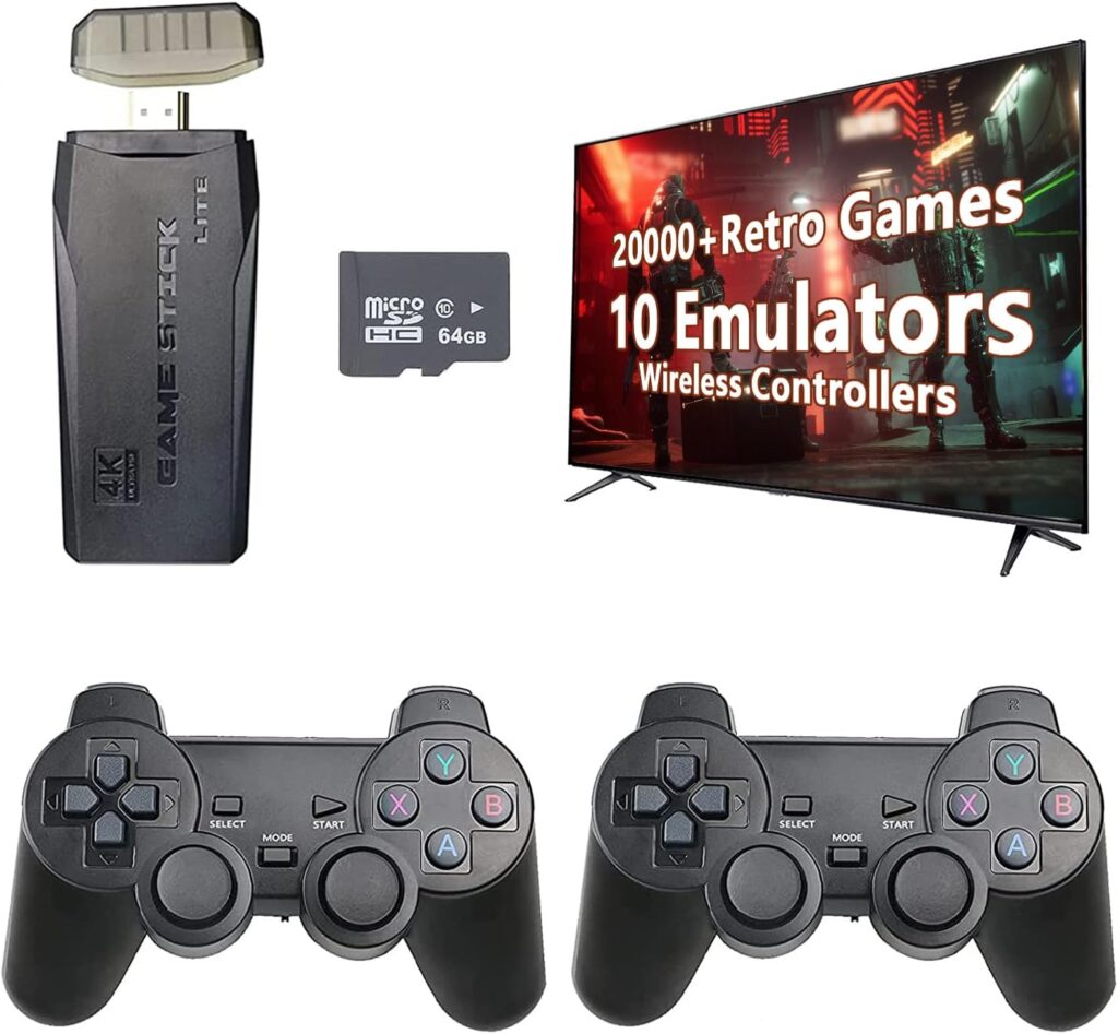 Retro Game Stick - Revisit Classic,1300+ Games, and 2.11GHz Wireless Controller for TV Plug and Play
