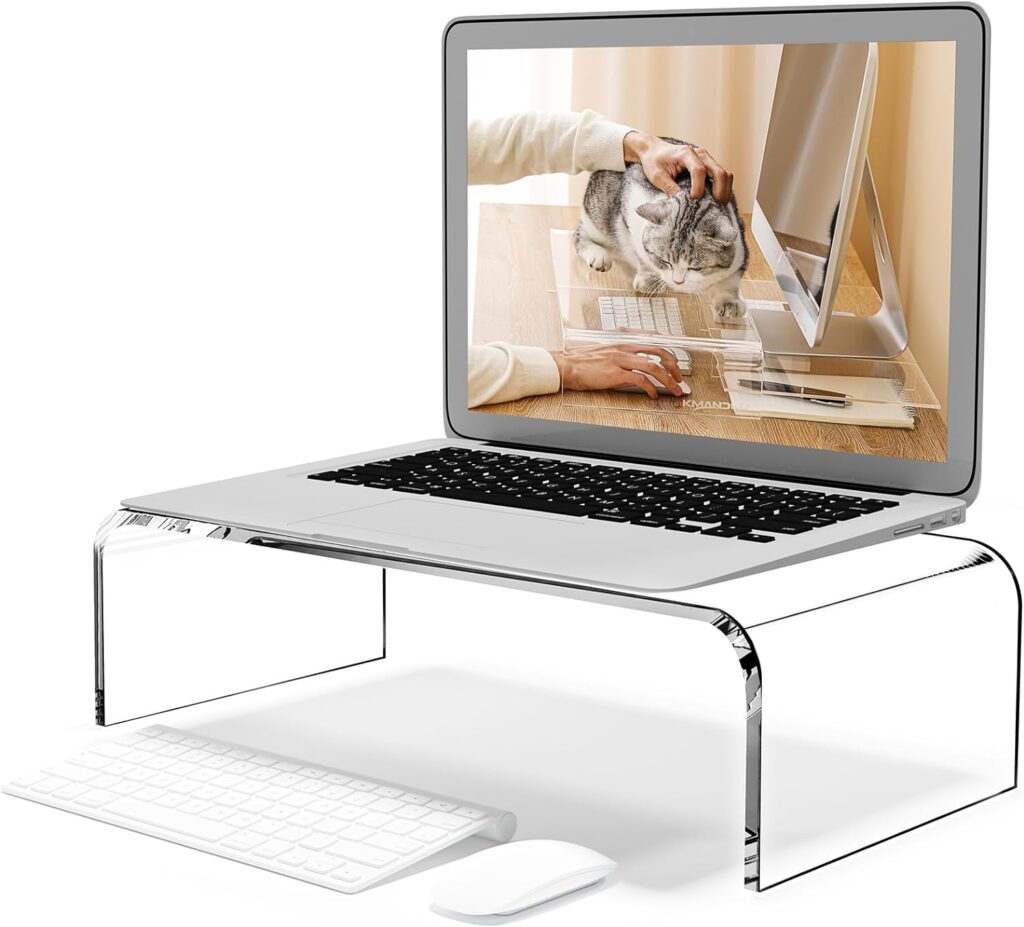 Acrylic Monitor Stand Monitor Riser Computer Stand Storage Support Laptop Riser, Printer, TV Screen Stand
