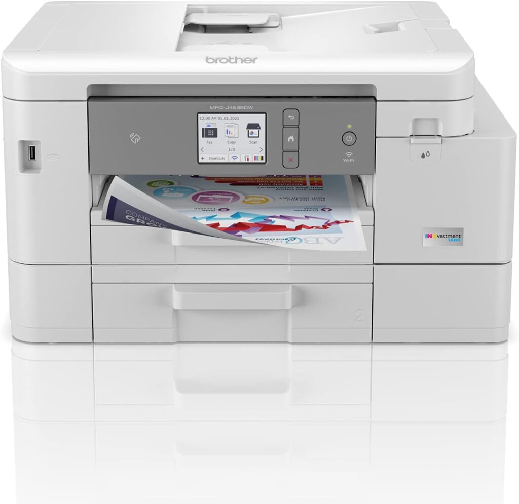 Brother MFC-J4535DW INKvestment -Tank All-in-One Color Inkjet Printer with NFC, Duplex and Wireless Printing Plus Up to 1-Year of Ink in-Box