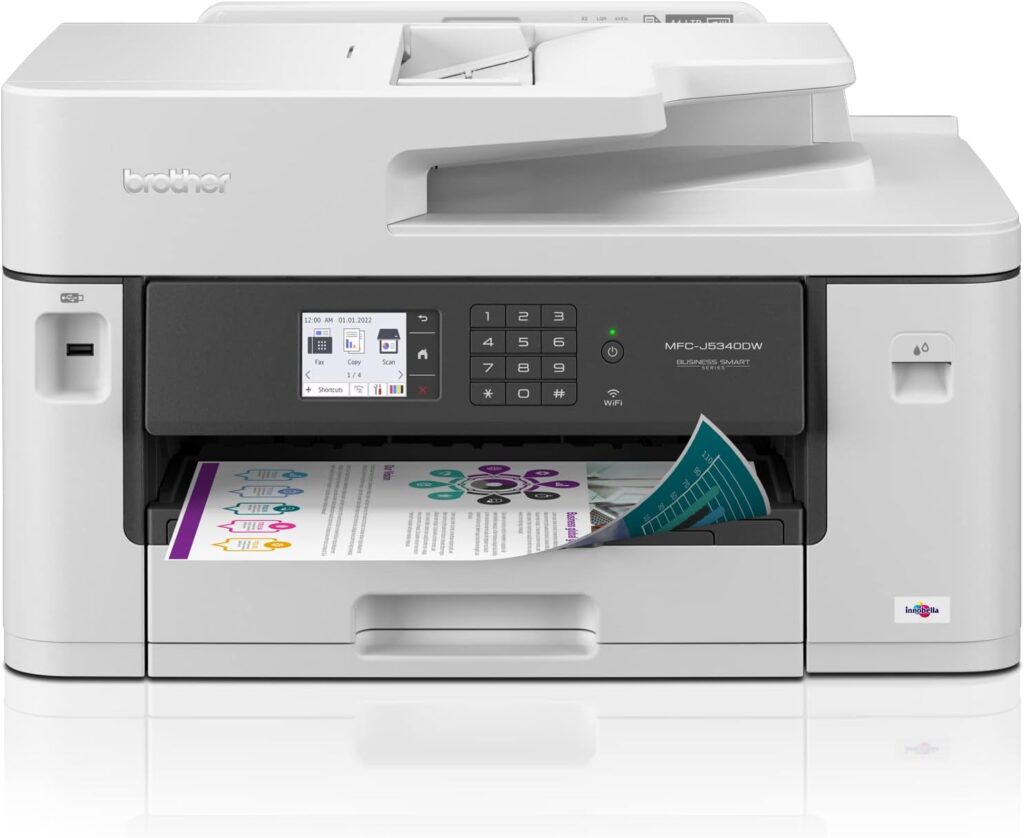 Brother MFC-J5340DW Business Color Inkjet All-in-One Printer with Printing up to 11”x17 (Ledger) Size Capabilities