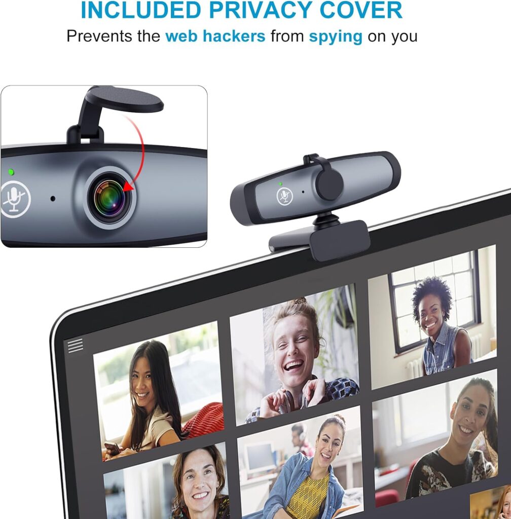 C910 1080P Webcam with Microphone - 90° View USB Computer Camera for Calls, Conferences, Zoom, Skype, YouTube - Plug Play for Laptop and Desktop