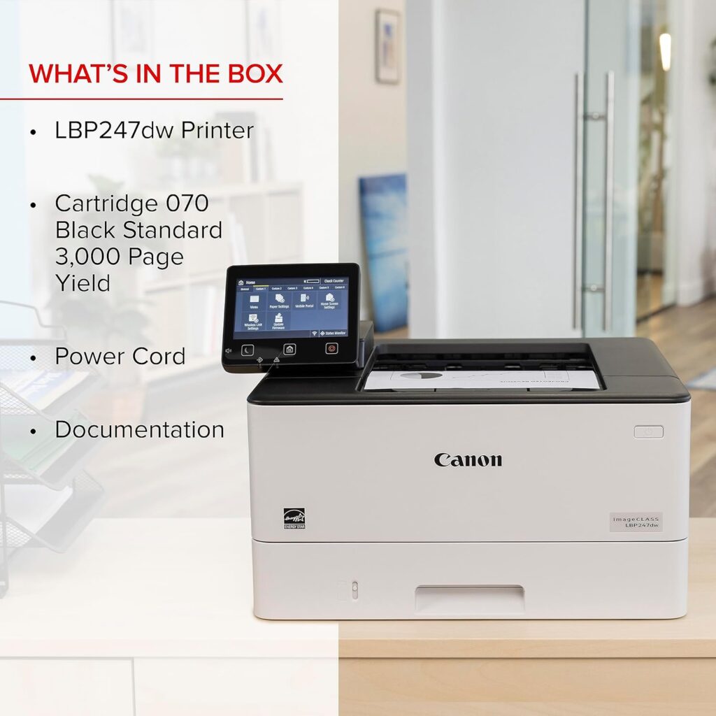 Canon imageCLASS LBP247dw Wireless, Mobile Ready, Duplex Laser Printer with 5 inch Color Touchscreen