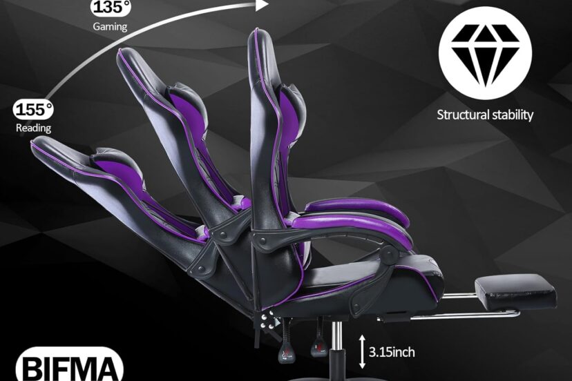 gaming chair with footrest wide computer chairs for adults height adjustable gamer chairs with massage lumbar support bi 2