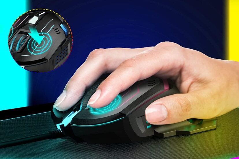 gk xli rgb usb gaming mouse wired with chroma backlight mode adjustable high precision dpi ergonomic mice for pc compute 2