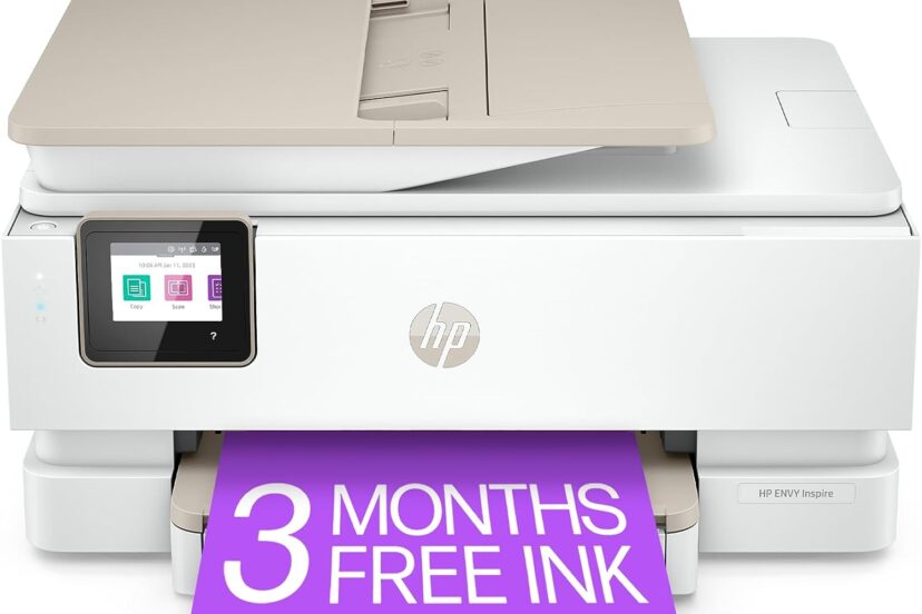 hp envy inspire 7958e wireless color all in one printer with 6 months free ink with hp 327a7a white