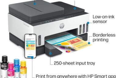 hp smart tank 7301 wireless all in one cartridge free ink printer up to 2 years of ink included mobile print scan copy a 2
