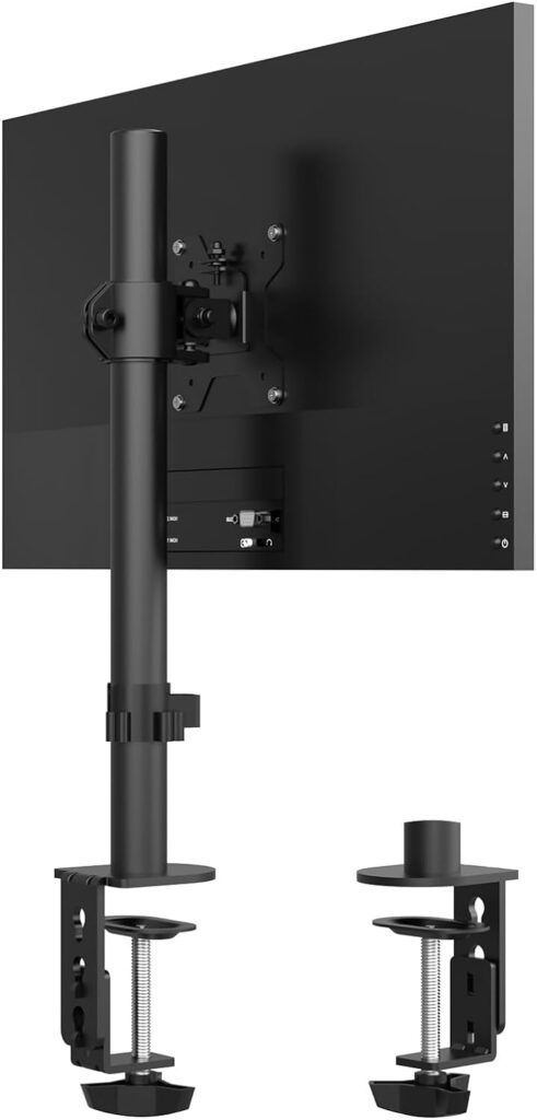 PHOLITEN Monitor Mount for Most 13-32 Computer Screens up to 22lbs,Adjustable Single Desk Monitor Stand with Tilt Swivel Rotation, VESA 75x75mm/100x100mm
