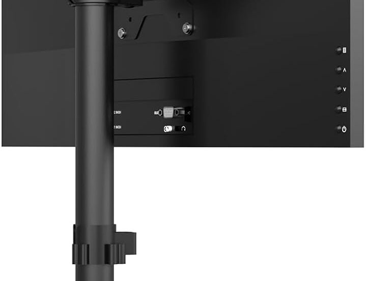 pholiten monitor mount for most 13 32 computer screens up to 22lbsadjustable single desk monitor stand with tilt swivel