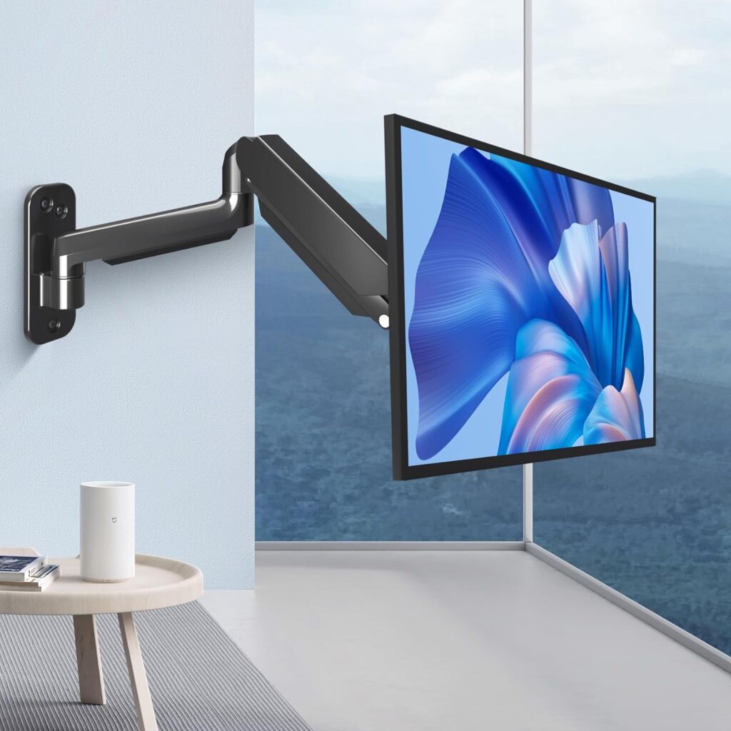 PHOLITEN Monitor Mount for Most 13-32 Computer Screens up to 22lbs,Adjustable Single Desk Monitor Stand with Tilt Swivel Rotation, VESA 75x75mm/100x100mm
