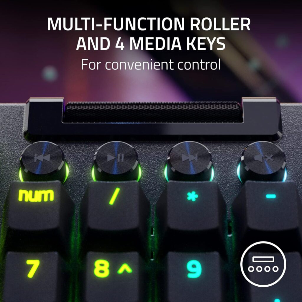 Razer BlackWidow V4 X - Mechanical Gaming Keyboard: Yellow Switches Linear Silent - 6 Dedicated Macro Keys - Chroma RGB - Doubleshot ABS Keycaps - Media Controls - Sound Dampening Stabilizers