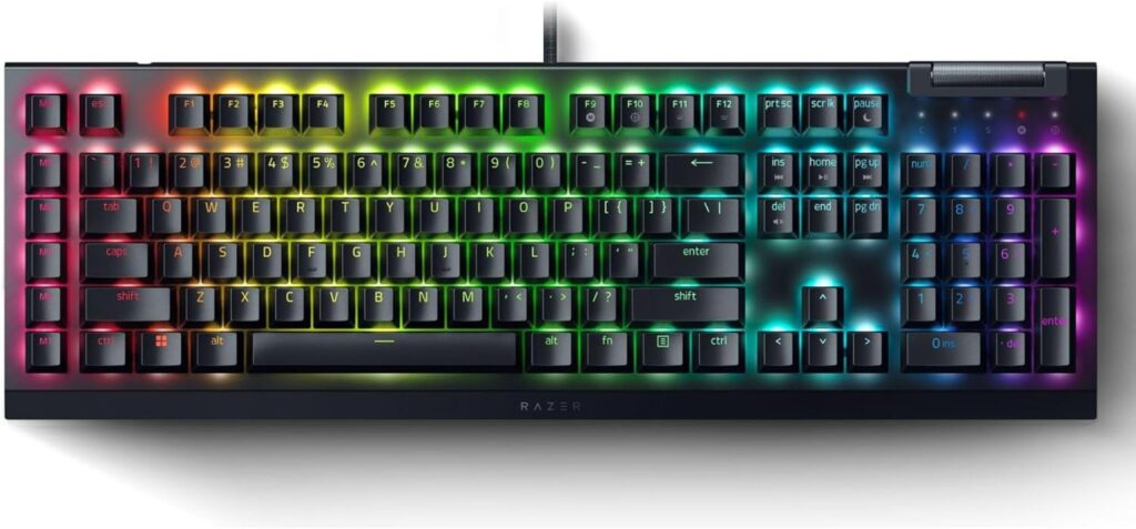 Razer BlackWidow V4 X - Mechanical Gaming Keyboard: Yellow Switches Linear Silent - 6 Dedicated Macro Keys - Chroma RGB - Doubleshot ABS Keycaps - Media Controls - Sound Dampening Stabilizers