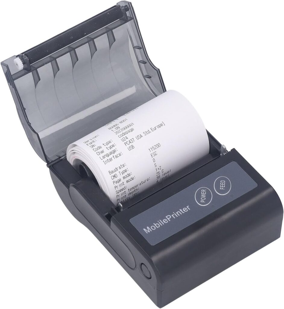 Receipt Printer, High Speed, US Plug, 100-240V Thermal Printer, Support Secondary Development, Clear Printing for Supermarket