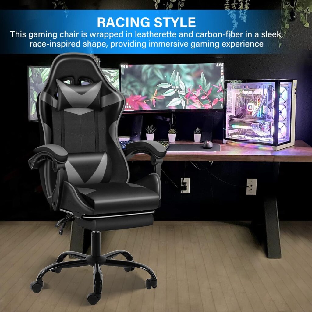YSSOA Backrest and Seat Height Adjustable Swivel Recliner Racing Office Computer Ergonomic Video Game Chair
