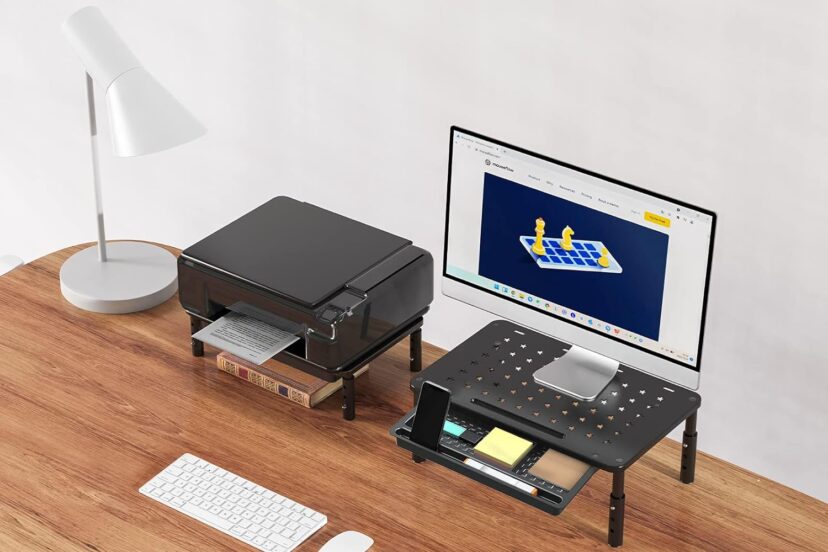 zimilar monitor stand riser with drawer 3 height adjustable monitor stand with unique star mesh metal monitor riser for 1 2