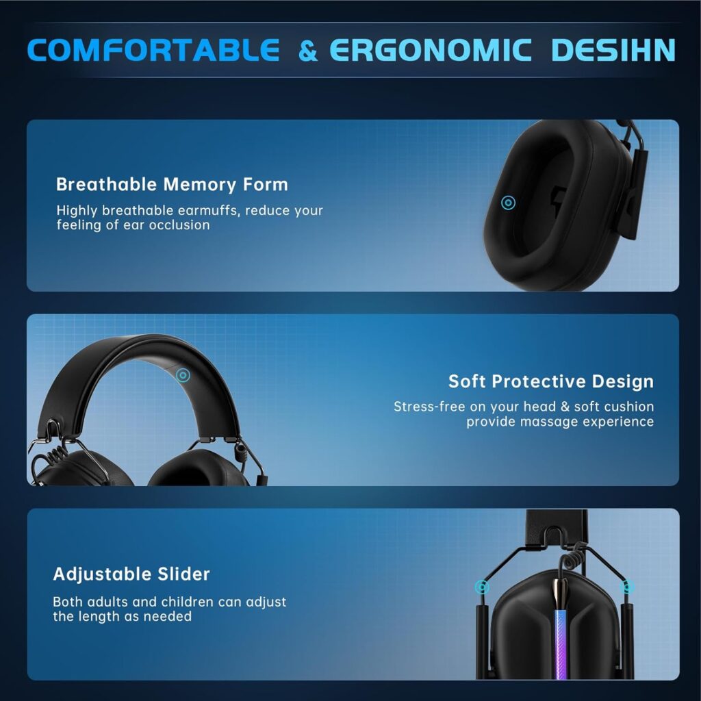 2.4GHz Wireless Gaming Headset for PS5, PS4, PC, Nintendo Switch, Mac, Bluetooth 5.3 Gaming Headphones with Microphone Noise Canceling, ONLY 3.5MM Wired for Xbox Series, 40H Battery (Black)