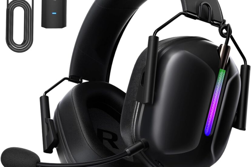 24ghz wireless gaming headset for ps5 ps4 pc nintendo switch mac bluetooth 53 gaming headphones with microphone noise ca