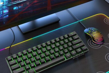 dierya 60 mechanical keyboard dk61se wired gaming keyboard with red switches led backlit ultra compact 61 keys mini offi 2