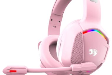 gaming headset with microphone for pc xbox one series xs ps4 ps5 switch stereo wired noise cancelling over ear headphone