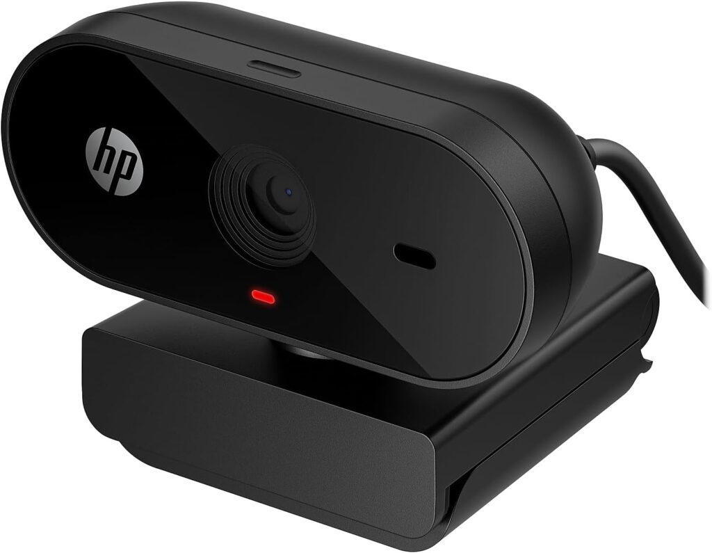 HP 320 FHD Webcam - USB-A Computer Camera with Mic Privacy Cover - for Desktop, Laptop, Chromebook - 1080p Resolution w/Wide FOV - Zoom Teams Compatible - Clip Mount, Tripod Support, Swivel