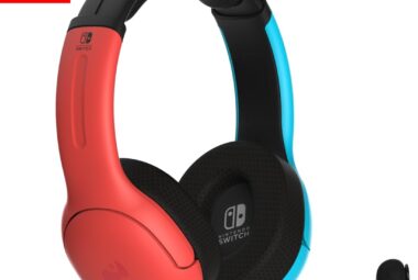 pdp gaming lvl40 airlite stereo headset for nintendo switchliteoled wired power noise cancelling microphone lightweight