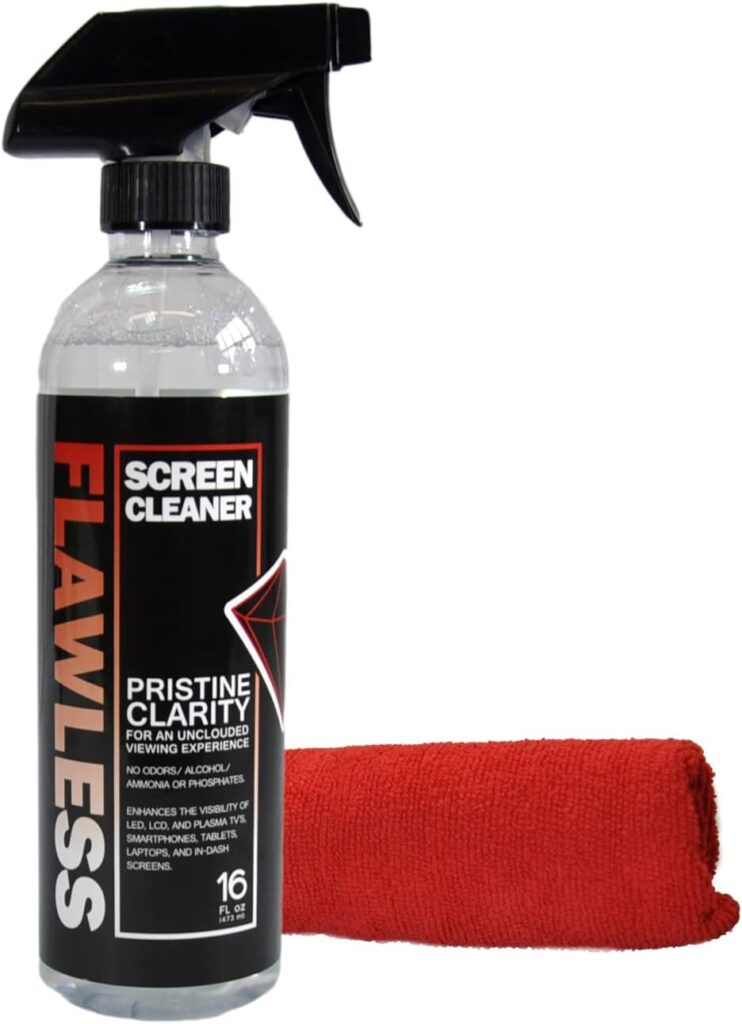 Screen Cleaner Spray with Microfiber Cleaning Cloth for LCD, LED Displays on Computer, TV, iPad, Tablet, Phone, and More (Single)